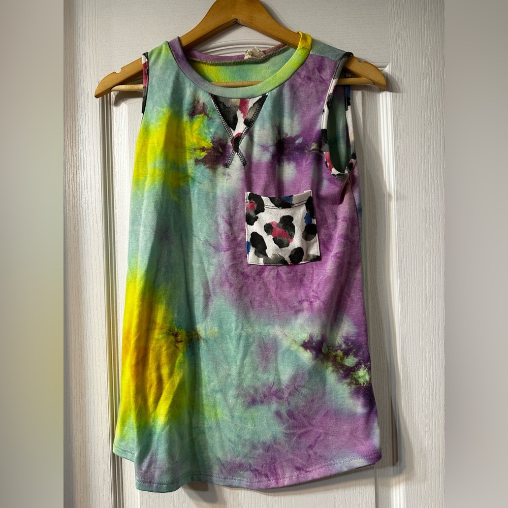 Multicolor Tie-Dye Sleeveless Top